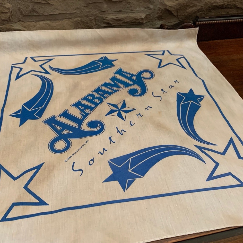 Vintage Alabama Country Music Bandana, Scarf, Kerchief, Headscarf Collectable